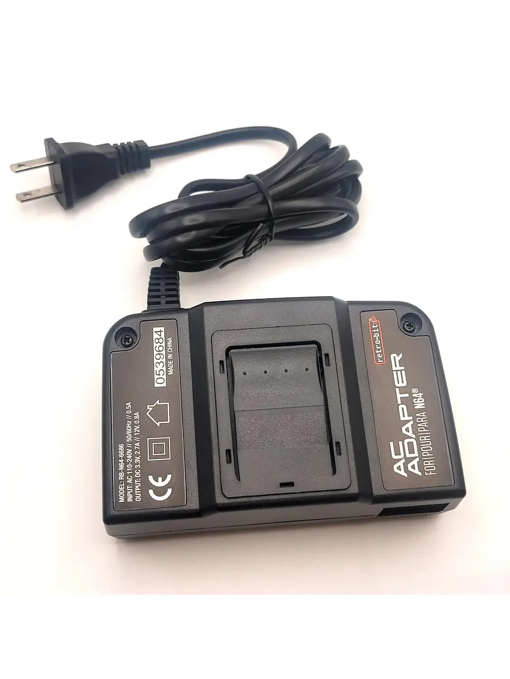 AC Power Supply Adapter Cord Cable (Nintendo N64) Retrobit - NEW IN BOX!